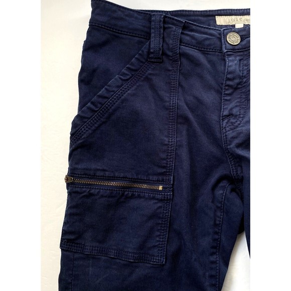 Joie Womens Park Skinny Pants 29 Navy Blue Utility Cargo Lyocell Blend Calf Zips - Picture 10 of 16